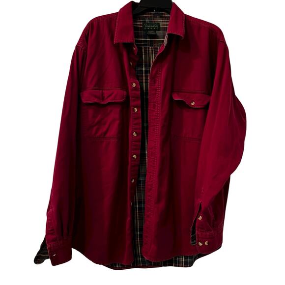 SCANDIA WOODS men’s greenery red plaid flannel Lined Shacket jacket sz XL - Picture 1 of 6